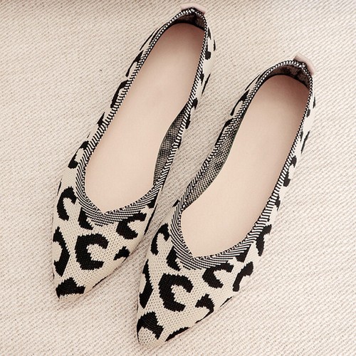 Flache Damen-Ballerinas Netz atmungsaktiv spitz zulaufend Strick Slipper - Bild 2 von 26