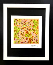 Keith Haring | Vintage Print Signed | Mounted & Framed in White | Buy it Now!!