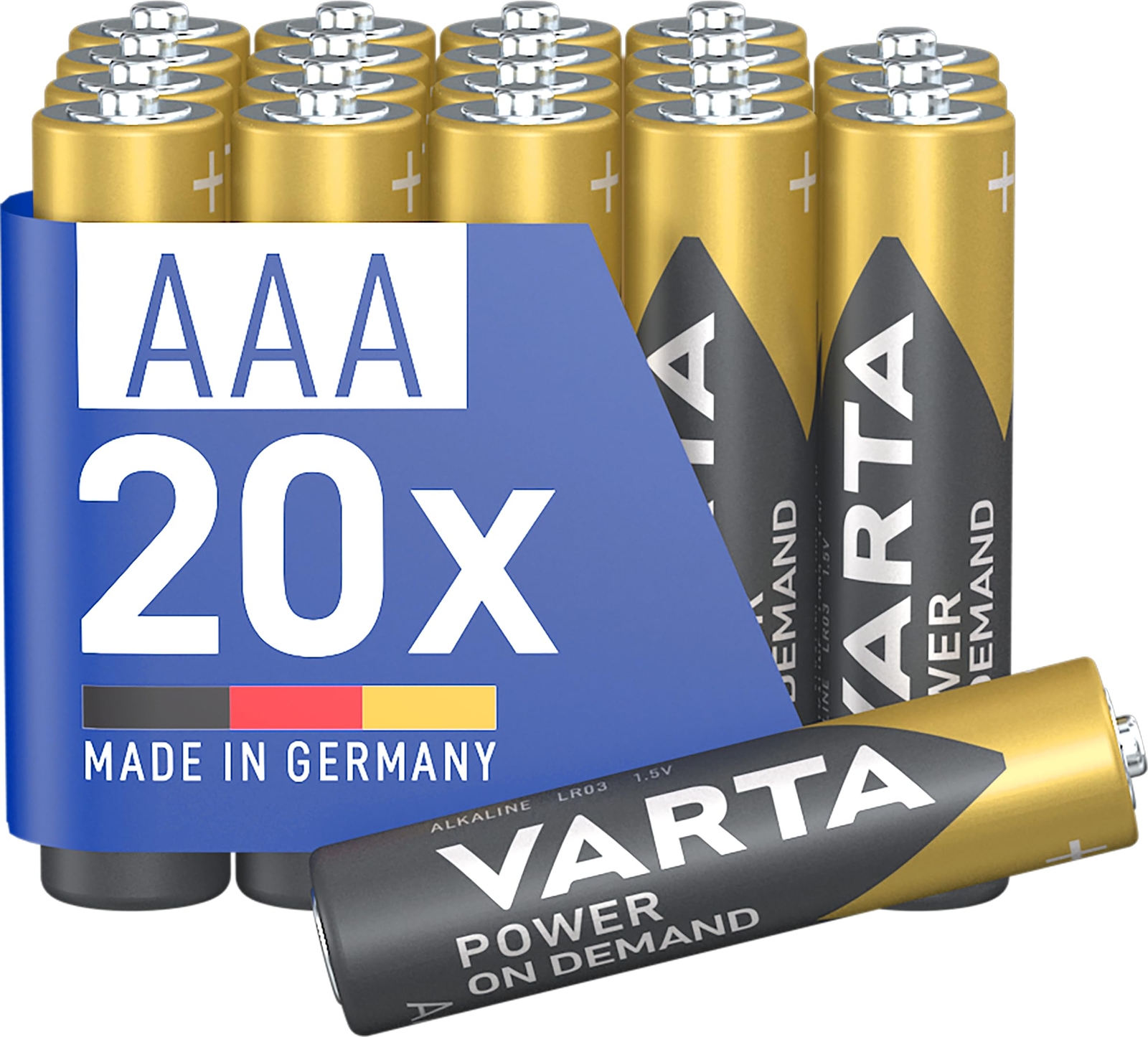 VARTA Batterie AAA, confezione da 20, pile Power on Demand, Alcaline, 1,5V, pacc