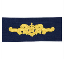 GENUINE U.S. COAST GUARD EMBROIDERED BADGE: CUTTERMAN OFFICER - RIPSTOP FABRIC
