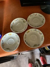 Vintage Franciscan Gladding McBean Co. Mushroom Woodlore Cottage Core 4 Saucers