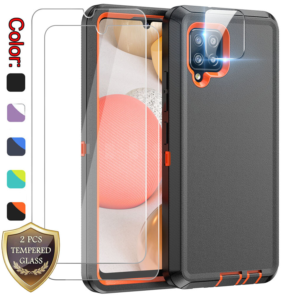 For Samsung Galaxy A42 5G Hybrid Shockproof Case+Screen Protector+Lens  Protector - Main Image