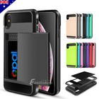 For Apple iPhone 13 12 11 Pro XS Max XR SE Wallet Card Holder Shockproof Case