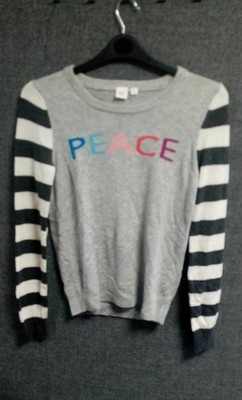 Gap Peace Pullover mit Streifenärmeln Größe S NH102 HH 12