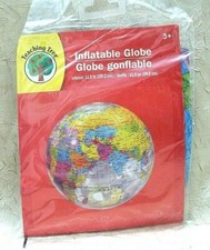 Teaching Tree Inflatable Globe 11.5" Age 3 Learn World Geography Home School