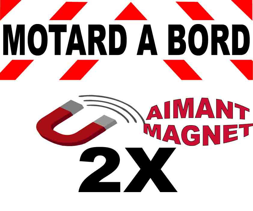 Panneau magnétique MOTARD A BORD 10x30cm : affichez votre passion au quotidien