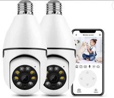 360° 1080 Wireless Light Bulb Cameras 2.4G Wi-Fi Voice Track Smart Home Security