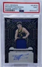 Brandin Podziemski Rookie Auto PSA 9 - 2023 Panini Obsidian Jersey Relic /99