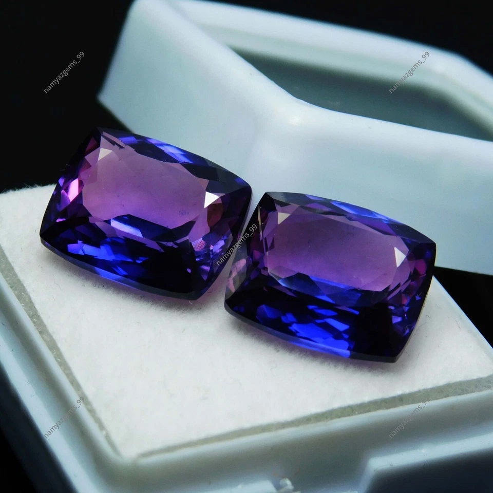 Extremely Natural PURPLE Tanzanite 16 Ct Cushion CERTIFIED Loose Gemstone - Image 2 of 4