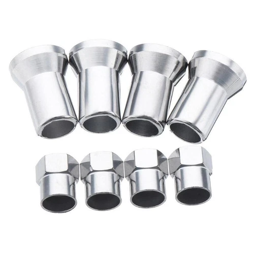 4x Silver Chrome Valve Stem Caps Covers Sleeve Chromies Car/Truck/Bicycle TR413 - Picture 6 of 8