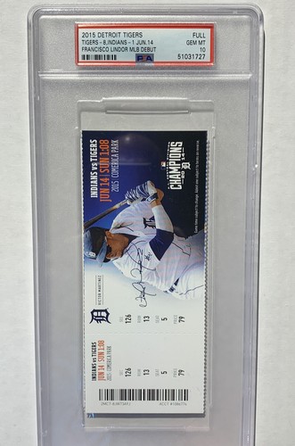 Francisco Lindor MLB DEBUT Season Ticket FULL (14.06.15) Indians/Mets GEM PSA 10 - Bild 1 von 4