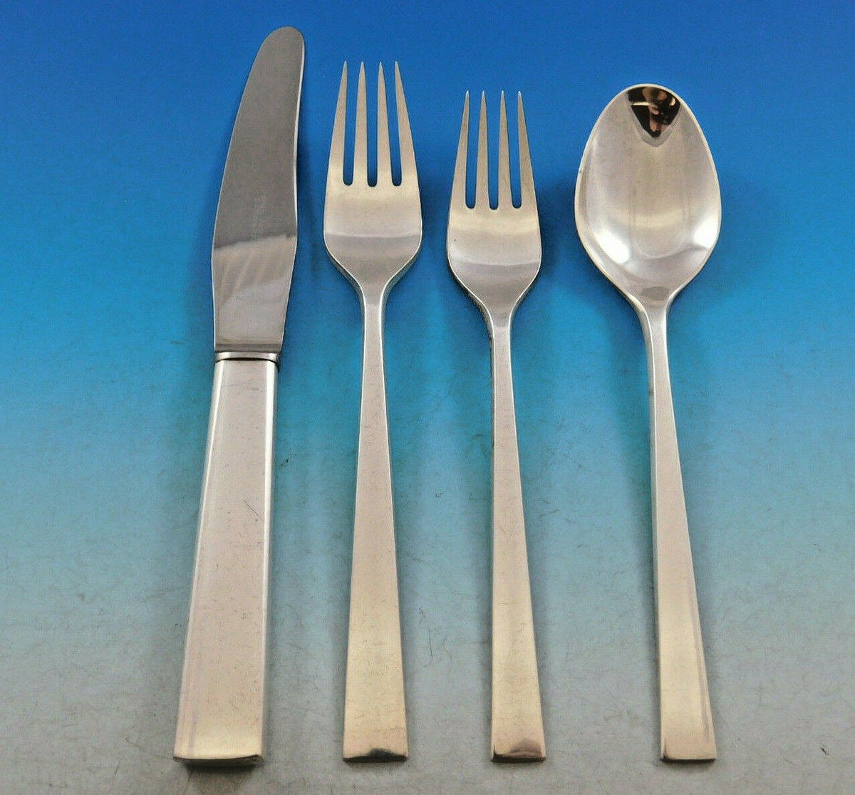 Modern Henning Koppel by Georg Jensen Sterling Silver Flatware Set 