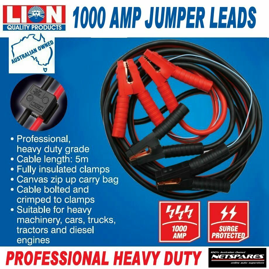 Booster Jumper Leads Heavy Duty 1000 Amps Professional 5m Cable Trucks  Machinery