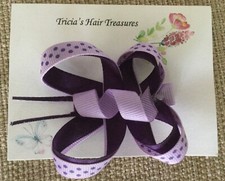 Easter Spring Butterfly Hair Bow Ribbon Sculpture Hair Clip Purple