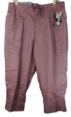 North Crest Damen PLUS Petite Rosa Gefärbte Gathered Capri - Größe 22W