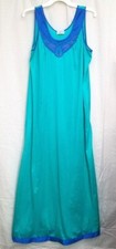 Vintage Lorraine Colorblock Embroidered Long Nightgown sz. M