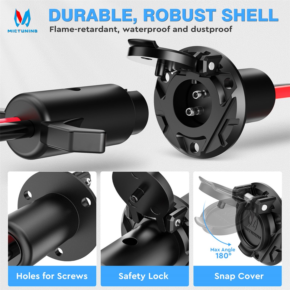 12-24V 8 Gauge 3 Prong Trolling Motor Plug and Jordan 12-24V 8 Gauge 3 Prong Trolling Motor Plug and Jordan
