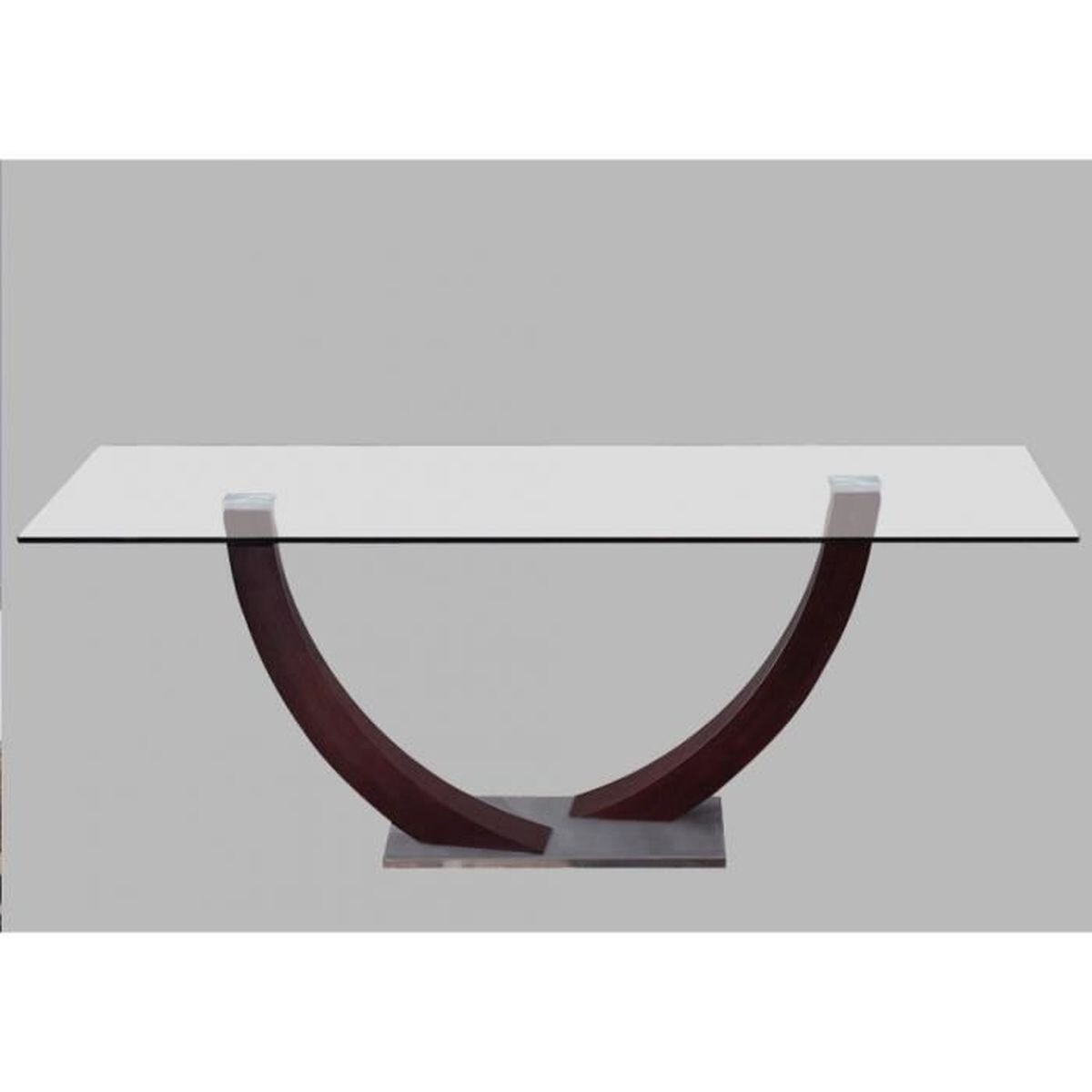 Table à manger en verre 180 cm pour repas de famille lumineux
