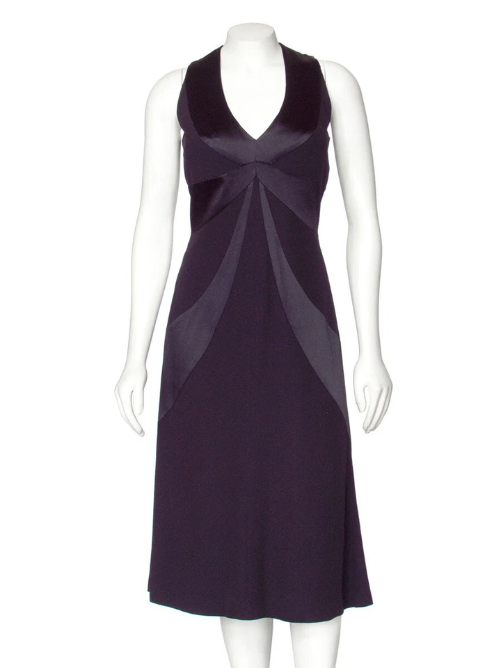 *GORGEOUS!* Escada Black Sleeveless V-Neck Fit & Flare Cocktail Dress size 36/6 - Image 2 of 4