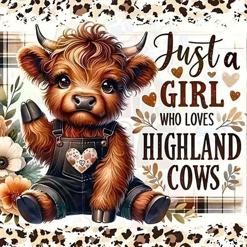 Diamond Art Kits for Adults Beginner,5D Highland Cows Full Drill Diamond Paintin