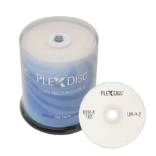 PlexDisc DVD-R 4.7GB 16x Logo Branded Recordable Media Disc - 100 Disc Spindl...