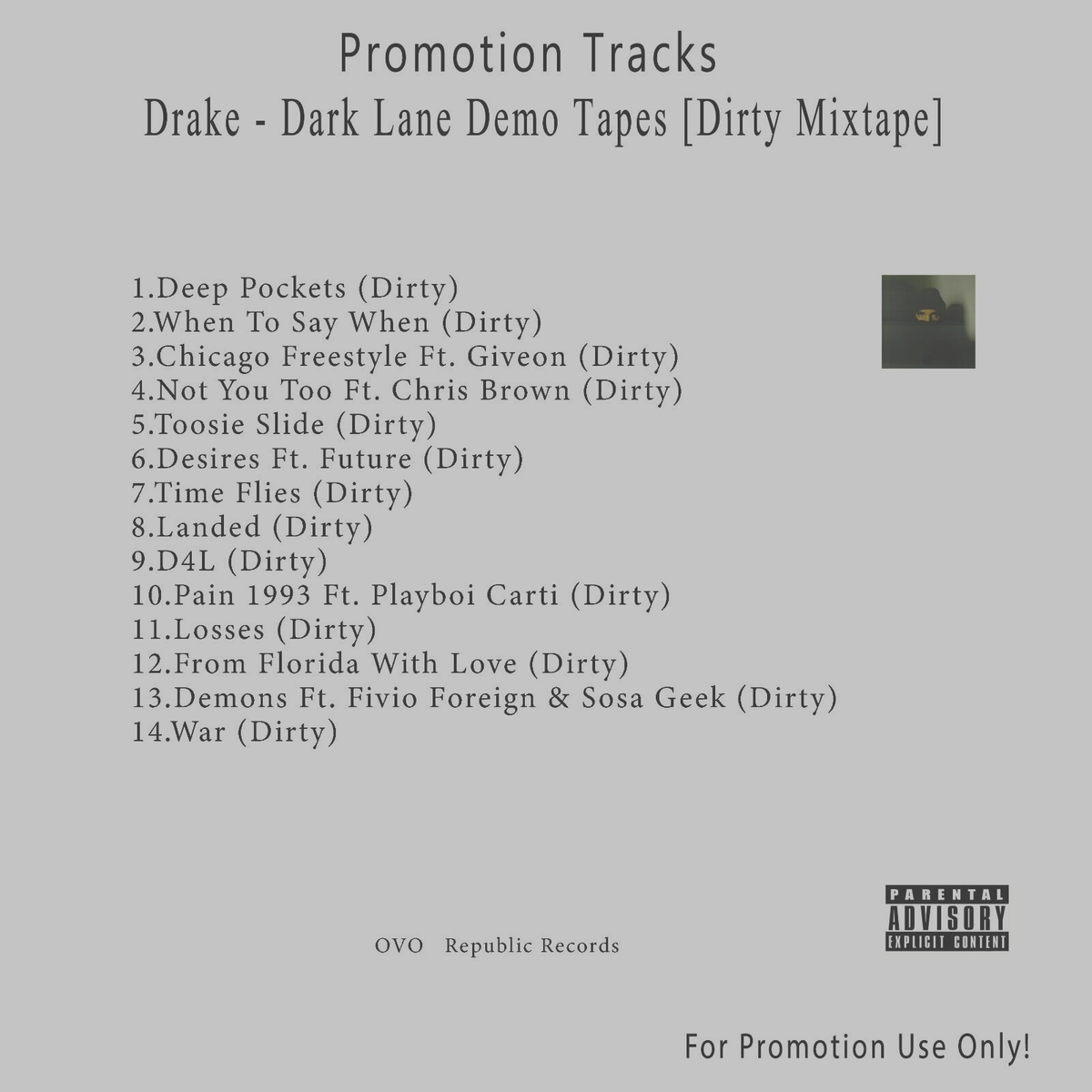 Rap/Hip-Hop.. White CD. Drake - Dark Lane Demo Tapes [Dirty