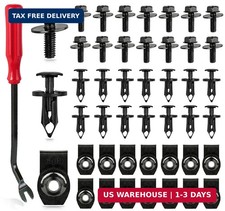 45PCS Universal Style Engine Under Cover Splash Shield Guard Body Bolts Bumper F