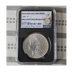 1886 Morgan Silver Dollar NGC Brilliant Uncirculated $1 Coin Silver 0.9 Fineness