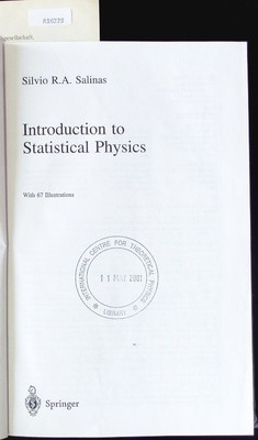 An introduction to statistical physics. Salinas, Silvio R.A: