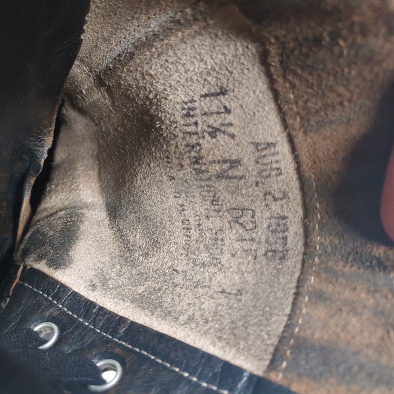 1956 MILITARY BOOTS INTERNATIONAL SHOE CO 11-1/2 N 6215 IMPRINTED