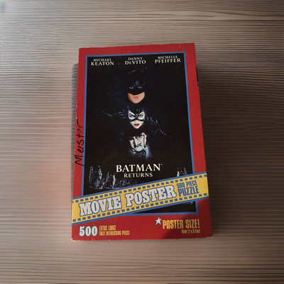 Vtg BATMAN RETURNS 500 Piece Movie Poster Jigsaw Puzzle 1992 Catwoman SEALED New