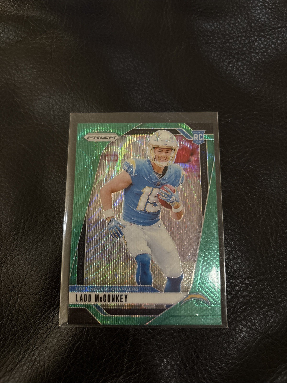 Ladd McConkey 2024 Panini Prizm Rookies #365 Green Wave Prizm (RC) Chargers