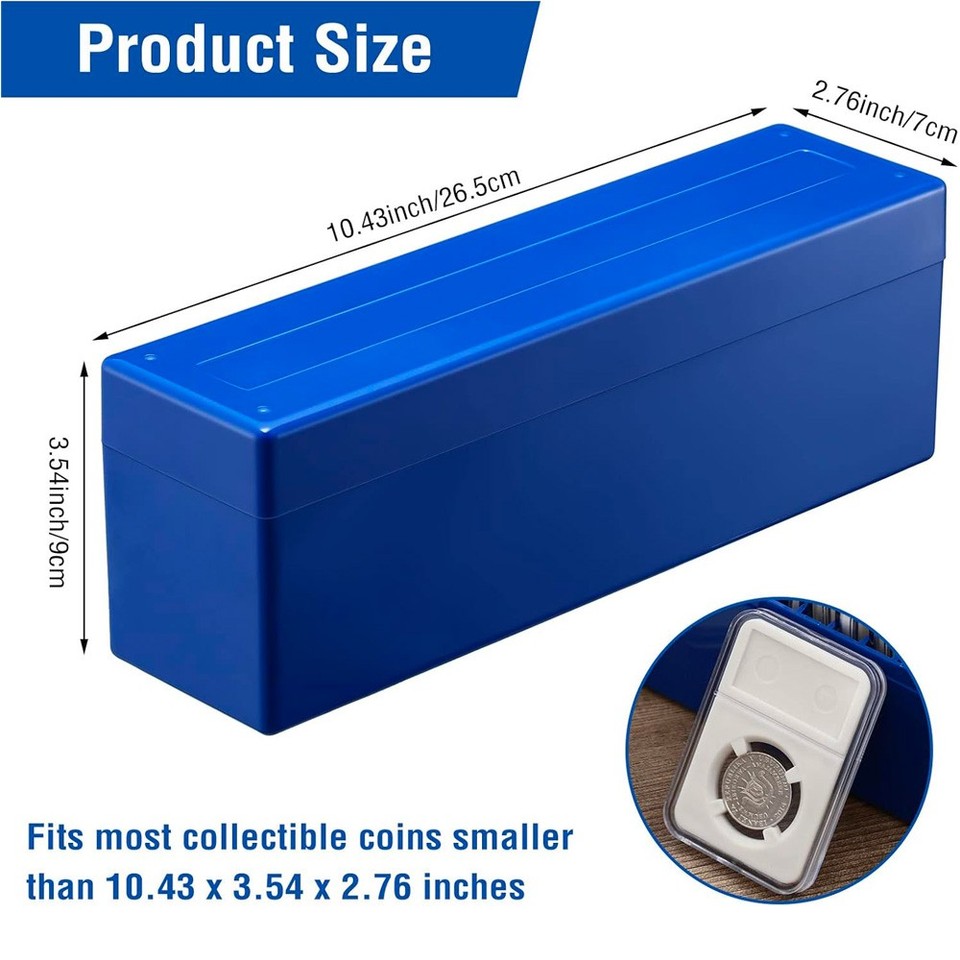 3 Plastic Coin Storage Box Case 20 Slab Coin Holder Tray for PCGS NGC PCCB PMGab