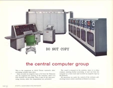 1957 VINTAGE REMINGTON SPERRY RAND UNIVAC   "CENTRAL COMPUTER GROUP" PROMO SHEET