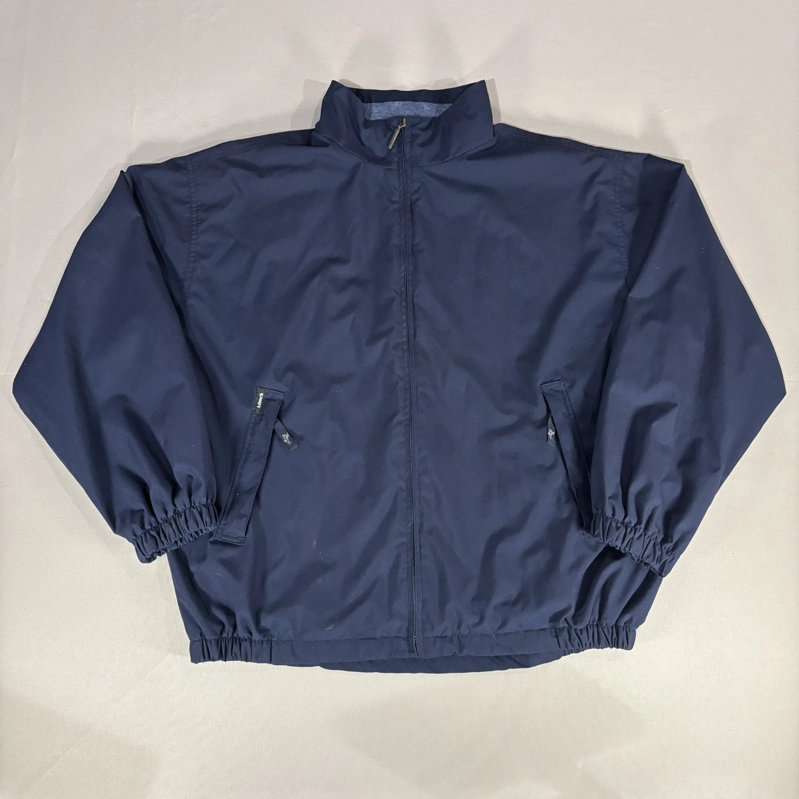 Ashworth Weather Systems Jacket Mens XL Blue Zip Up Golf Wind Water Resistant