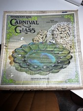 Indiana Deviled Egg Plate/ Tray Carnival Glass Lime Green Iridescent Platter