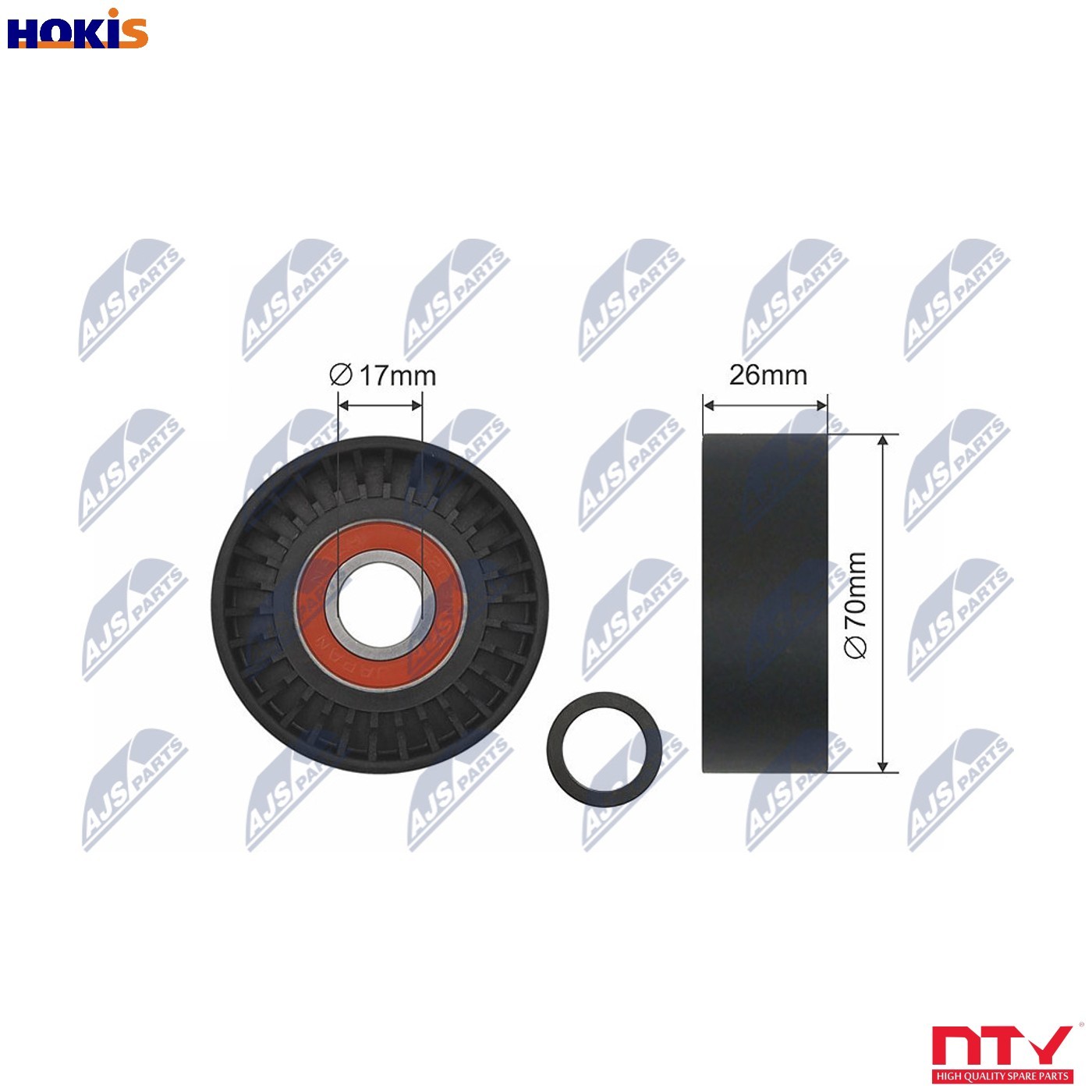 TENSIONER PULLEY VRIBBED BELT RNK-TY-012 FOR TOYOTA COROLLA/Verso/Liftback 1.8L