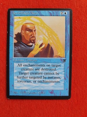 Anti-Magic Aura, MTG Legends (1994) Common Blue Enchant Creature Excellent