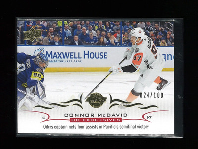 Connor McDavid 2018-19 SP Authentic #525 Upper Deck Update UD Exclusives /100!