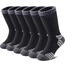  Kids Merino Wool Hiking Socks Boys Girls Toddlers Thick 4-7 Years Black