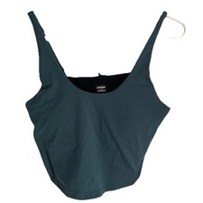Prana Women's Crop Top Sports Built in Bra Forest Green Size Medium
