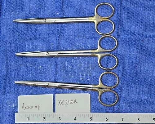 Aesculap BC243R TC Durotip Mayo Scissors, Curved, 6-3/4"