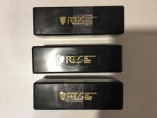 Lot of 3 - Black PCGS Slab Storage Holder Box "Used" Holds 20 PCGS Slabbed Coins