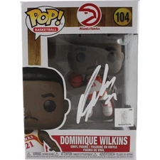 Dominique Wilkins Autographed Atlanta Hawks Funko Pop! #104 Beckett 50340