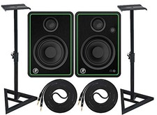Mackie CR4-X Pair Multimedia Studio Monitors Adjustable Stable Stands 2 Cable