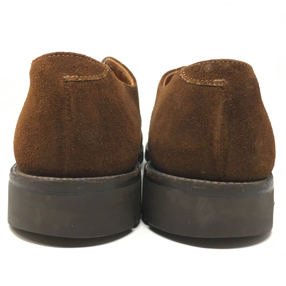 Zapatos de Vestir Brooks Brothers Oxfords Para Hombre Talla 8.5 Marrón Gamuza Puntera Hechos en EE. UU. Foto 4 de 4