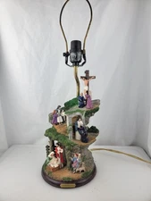 Hand Painted The Life of Christ Table Lamp From Nativity To His Crucifixion
