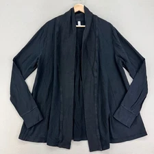 GAP Body Cardigan Womens L Black Open Front Long Sleeve Stretch Lounge