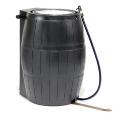FCMP Outdoor 45-Gallon BPA Free Home Rain Water Catcher Barrel, Black (Open Box)