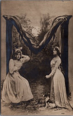 Mabel Love Edna May Edwardian RPPC Postcard Woking 1904 Rotary Photo